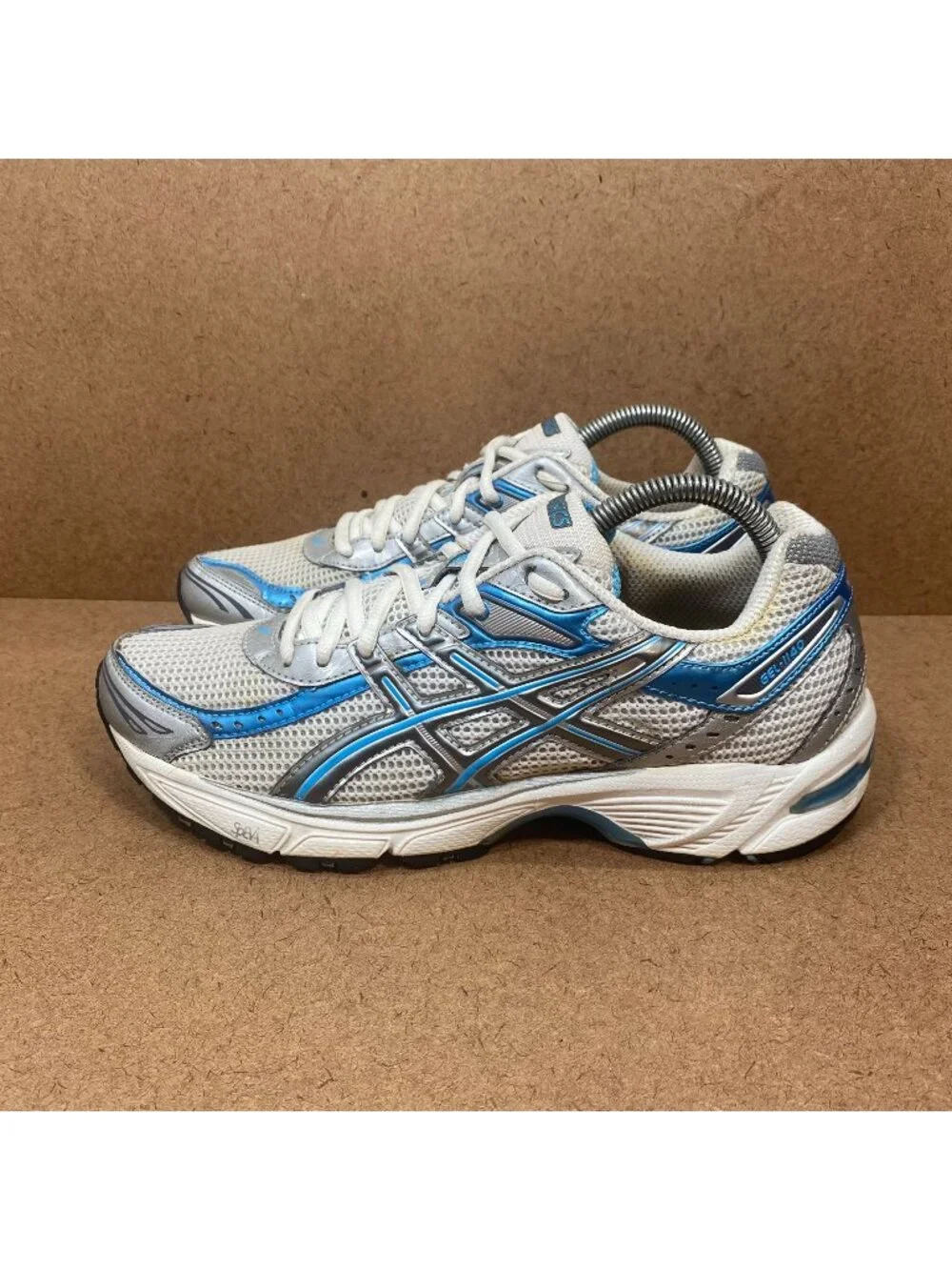 Asics Gel-1140 Womens Running Shoes Size 8.5 Athletic White & Blue Mesh Sneakers